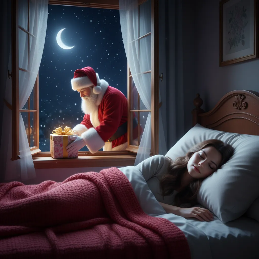 Santa Giving Gift Video